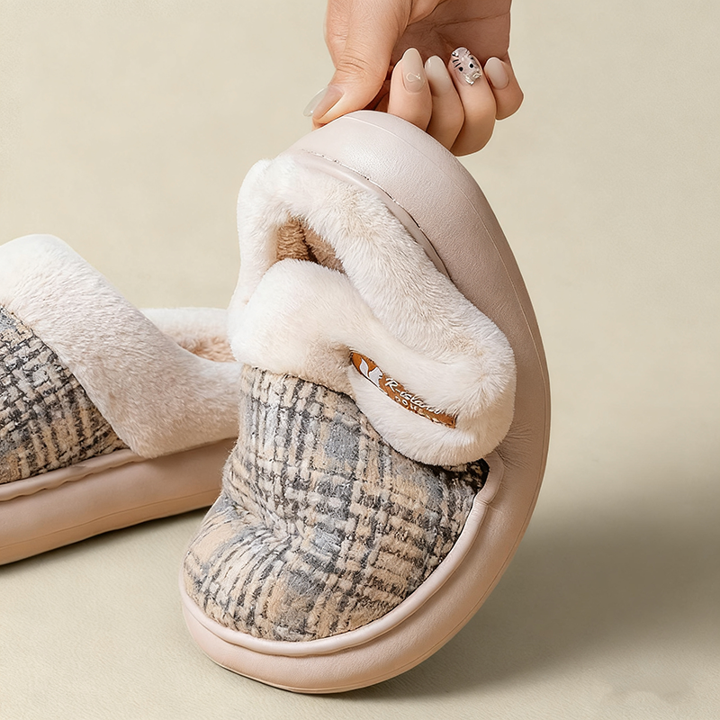 Cozy Retro Fur Slippers