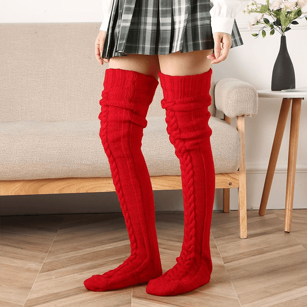 Ortopediskakuddar.se Röd CozySocks - Varma och sköna långstrumpor
