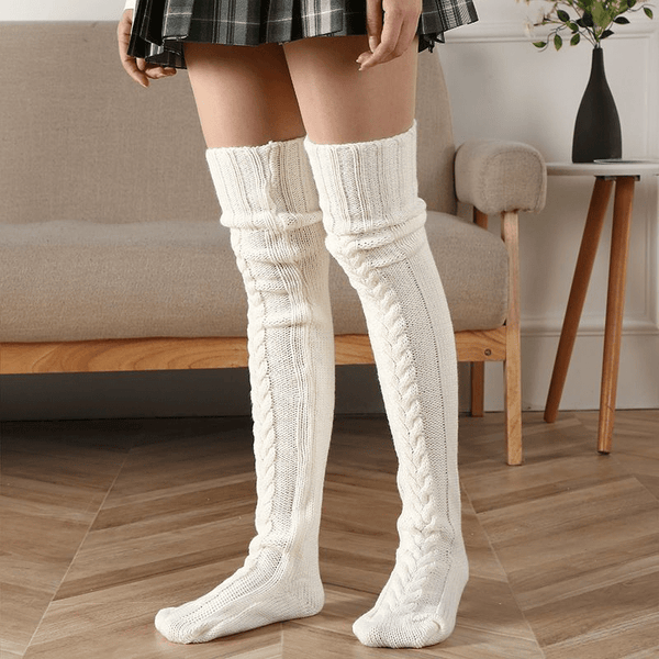 Ortopediskakuddar.se Vit (Få kvar i lager) CozySocks - Varma och sköna långstrumpor
